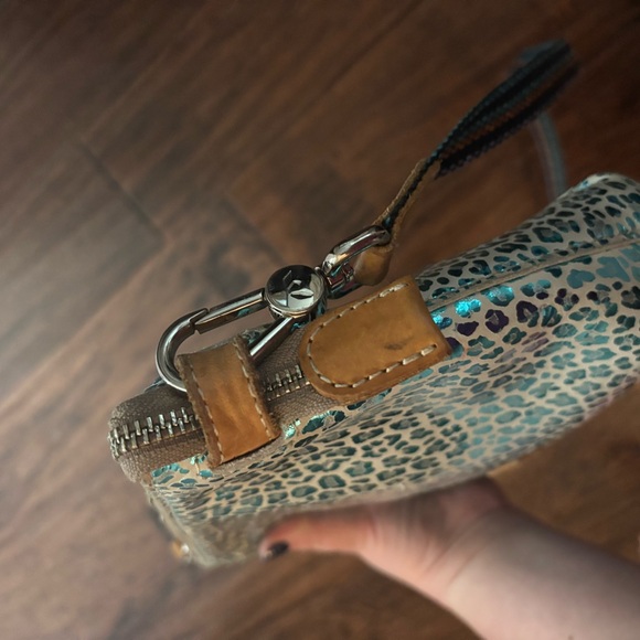 Consuela blue silver print small crossbody bag purse with adjustable strap - Picture 7 of 10